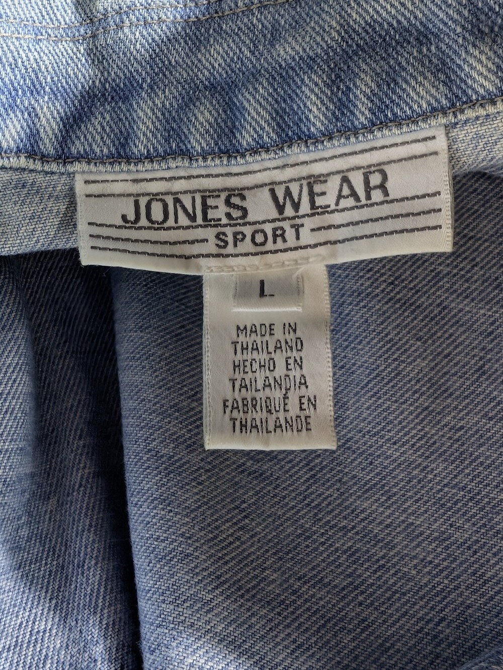 Jones Wear Sport 100% Cotton Longline Denim Chore Jacket Large - Picture 5 of 6